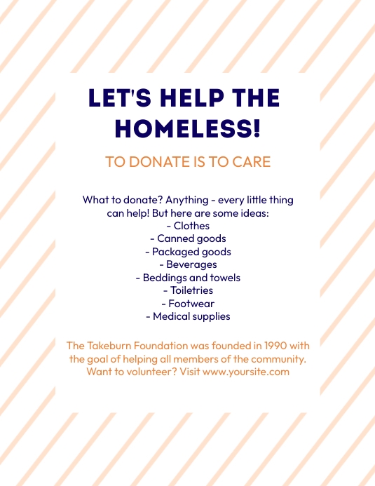 Homelessness Help Program Advertisement Help the Homeless Template | PosterMyWall