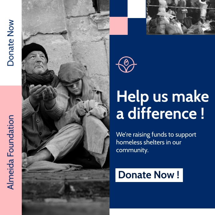 help us make a difference instagram post blue Template | PosterMyWall