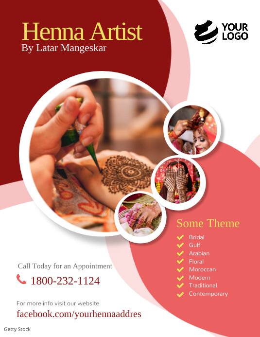 Une Brochure de Modèle de Flyer Artistique Au Henné PosterMyWall