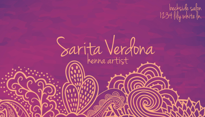 Henna Artist Business Card Carte de visite template