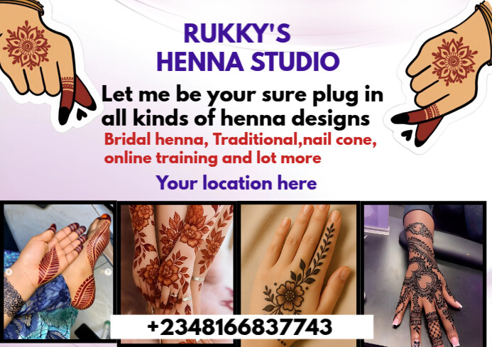 Henna Design Template  A4