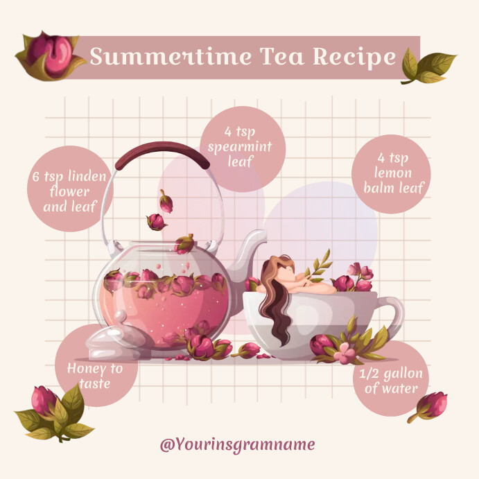 Herbal Tea Instagram Post, Tea Post Template | PosterMyWall