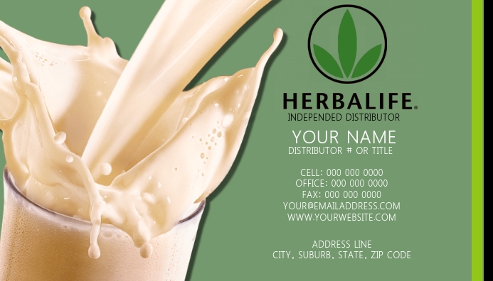 Herbalife Business Card Template Визитная карточка