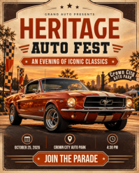 Brown Classic Car Festival Instagram Portrait Template