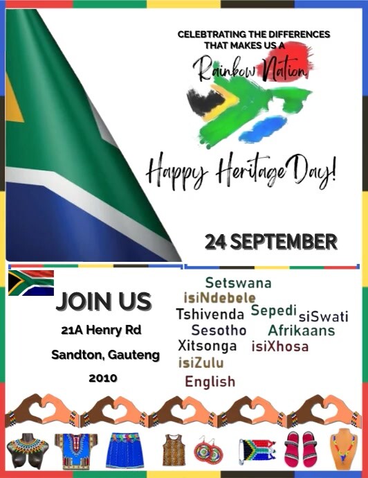 Heritage Day 24 September Poster Flyer Africa template