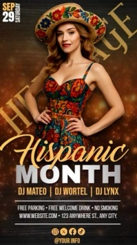 Heritage Hispanic Month Festival Free Template Digital Display (9:16)