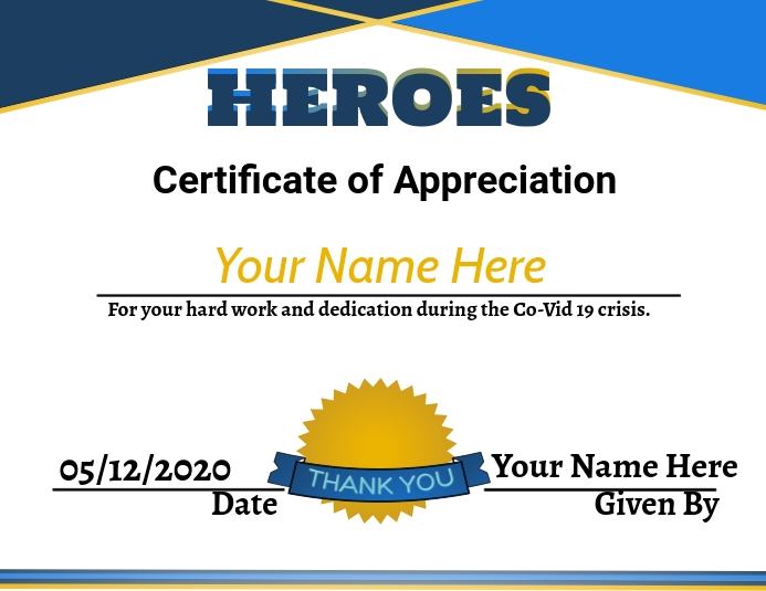 HEROES Award Template | PosterMyWall heroes-award-template-postermywall