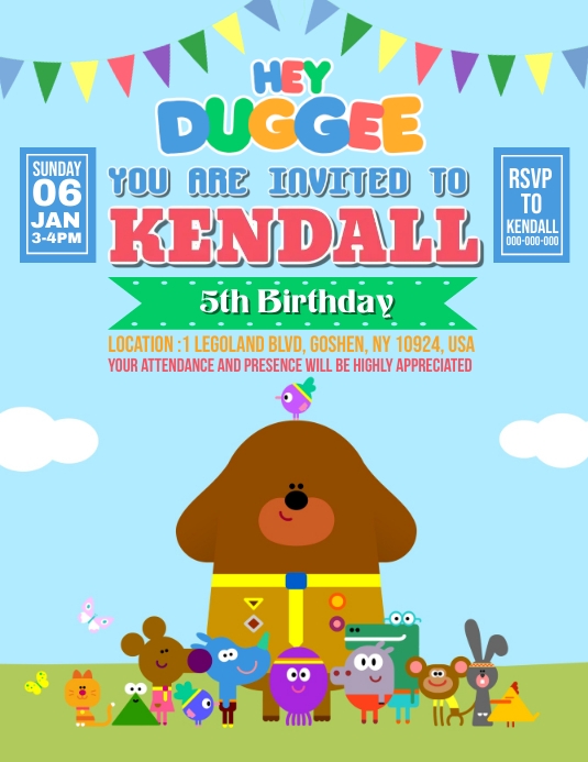 Hey Duggee Template PosterMyWall