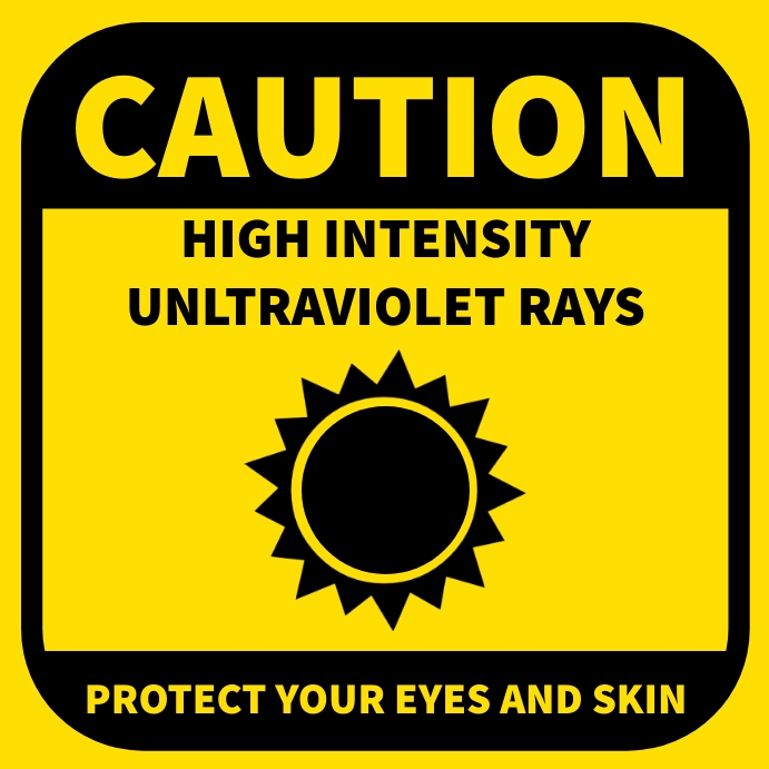 Intensity Visual Sign High intensity ultraviolet energy sign post Template | PosterMyWall