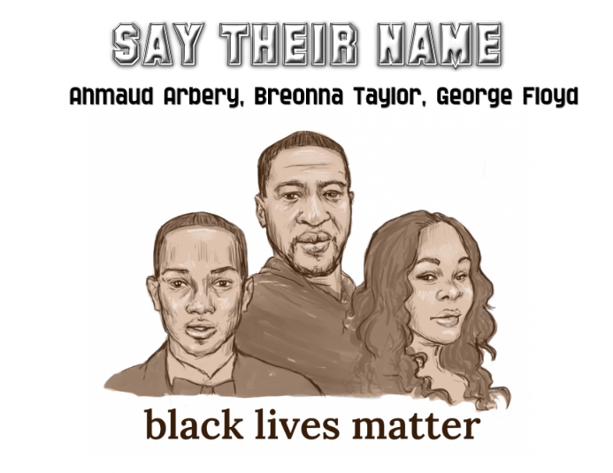 black lives matter say their name Folheto (US Letter) template