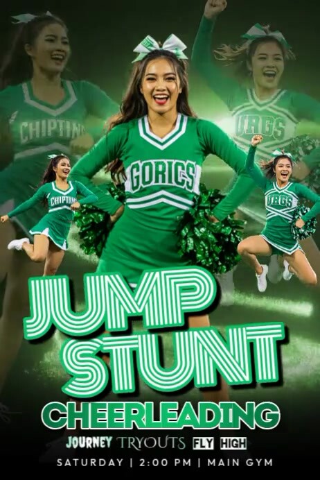 High school cheer tryouts flyer Poster template