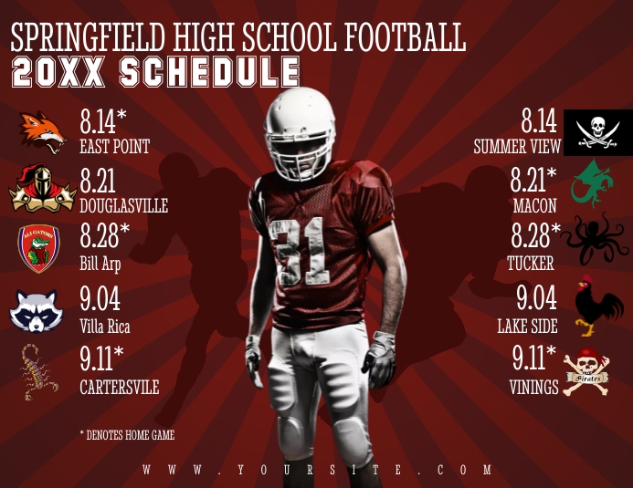 High School Football Schedule Flyer Poster Te Template PosterMyWall high-school-football-schedule-flyer-poster-te-template-postermywall