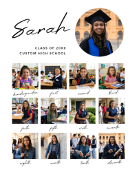 High School Graduation Photo Collage Poster Poster/pannello template