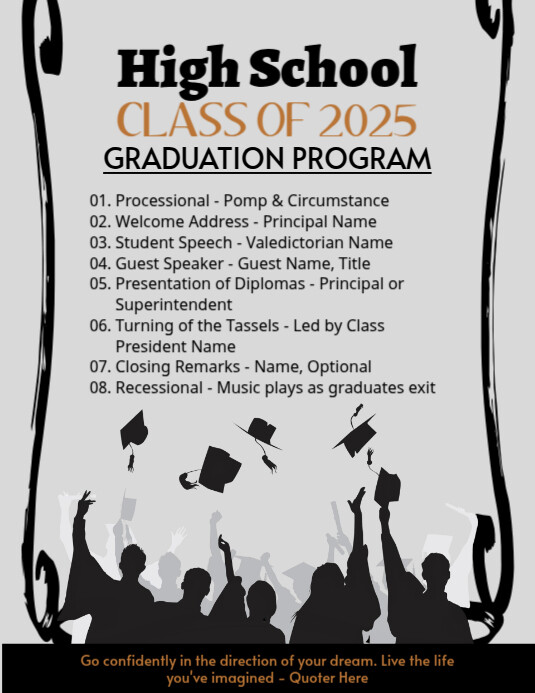 High School Graduation Program Template | PosterMyWall