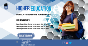 White Higher Education Promotion Facebook Shared Image Template