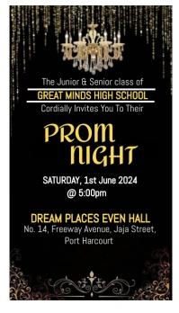High School Prom Night Business Card template