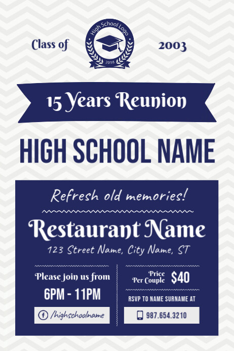 High School Reunion Poster Template Postermywall