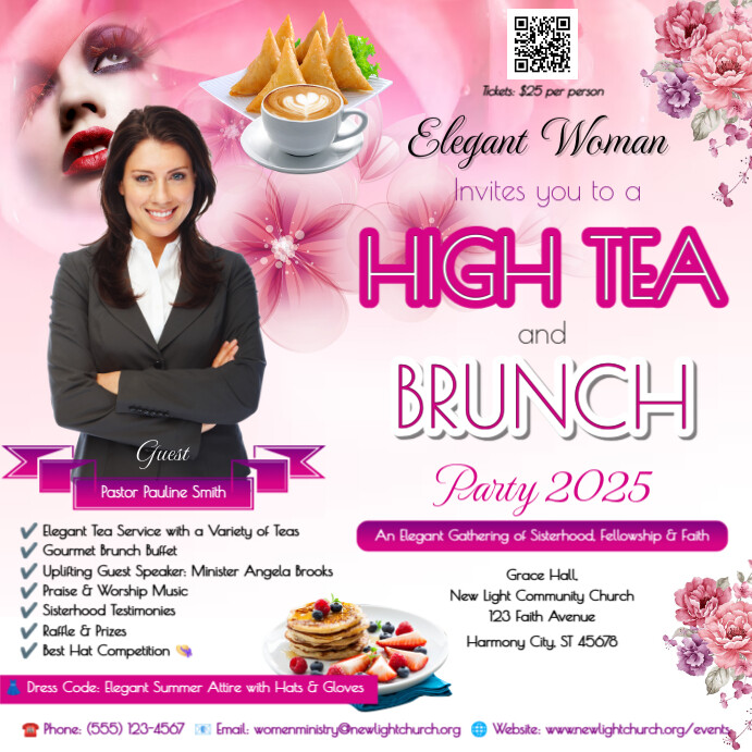 High Tea & Brunch Party Instagram Post template