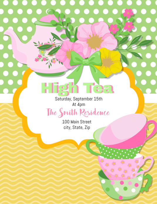High Tea Template | PosterMyWall