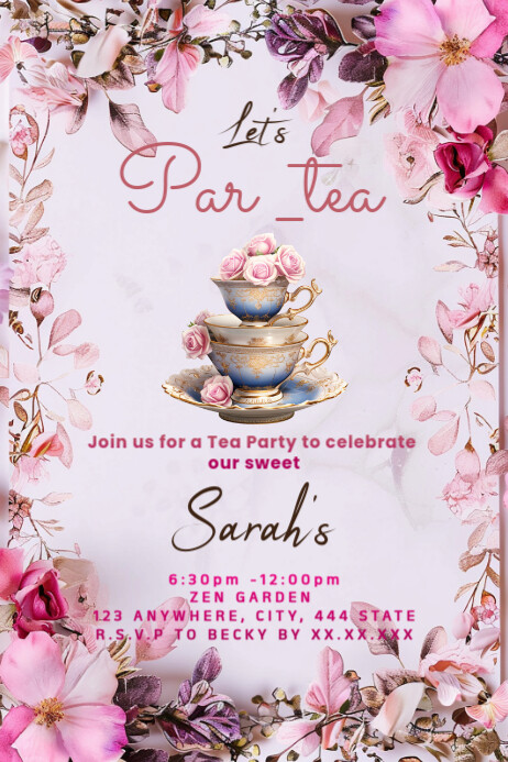 High Tea Party Poster Plakkaat template