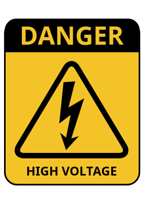 Printable High Voltage Sign