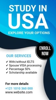 Higher education admission banner ad Reel de Instagram template
