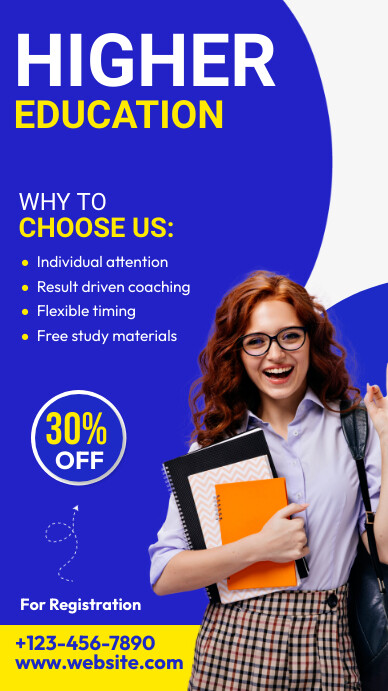Higher Learning Word Design Higher education banner ad design Template | PosterMyWall