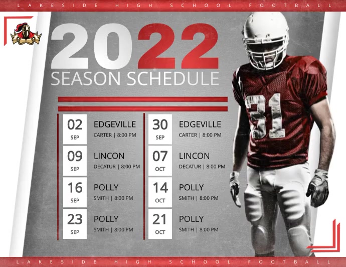 Highschool Football Schedule Flyer poster Template | PosterMyWall highschool-football-schedule-flyer-poster-template-postermywall