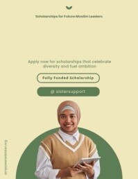 Hijabi Girl Scholarship Education Flyer Video template