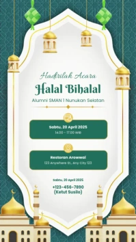 Hijau dan Emas Elegan Modern Undangan Halal B Instagram Story template