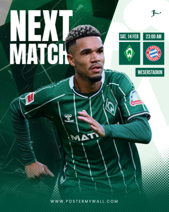 Football Match Announcement Template | PosterMyWall