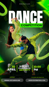 Hijau Neon Dance Competition Instagram Story template