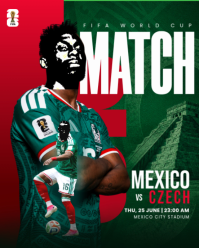 Hijau Profesional FIFA World Cup Match Instagram Portrait template
