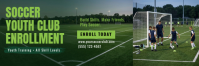 สีเขียว Soccer Youth Club Enrollment Заголовок Twitter Template