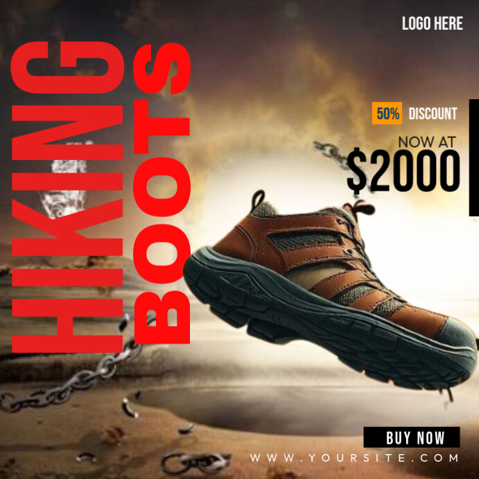 Hiking Boots Sale Instagram Post template