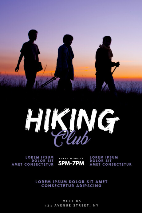 Hiking Club Flyer Design Template Poster