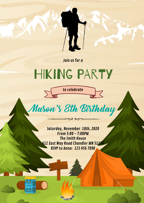 Hiking Event Invitation Example Hiking Invitation For Girls