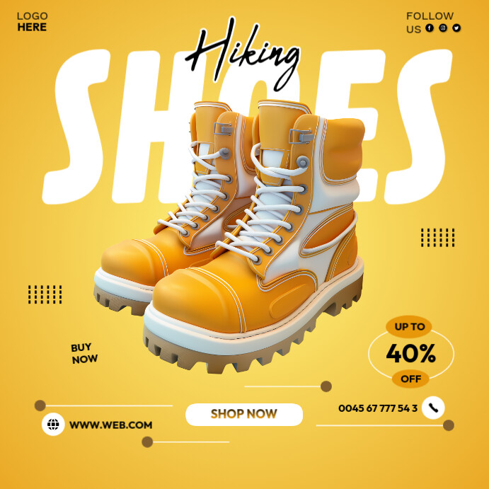 Hiking Shoes Sale Instagram Post template