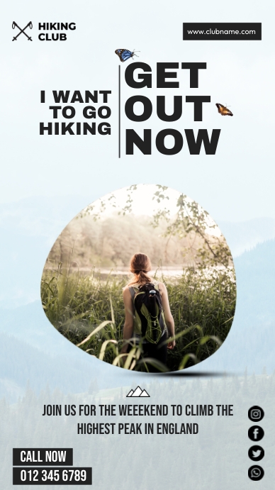 Hiking Template Poster Instagram Story