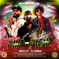 HIP HOP BATTLE  NIGHT PARTY VIDEO FLYER Square (1:1) template