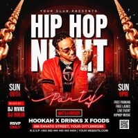 Hip hop club Party Flyer Instagram Post template