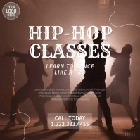 Hip-Hop Dance Classes Ad Square (1:1) template