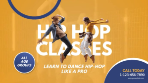 Hip Hop Dance Classes Video Ad Digital Display (16:9) template