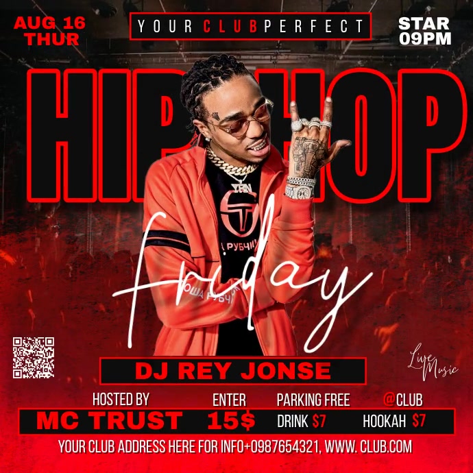 Rap Post Format hip hop Template | PosterMyWall