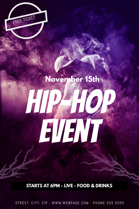 Hip-hop flyer template Affiche