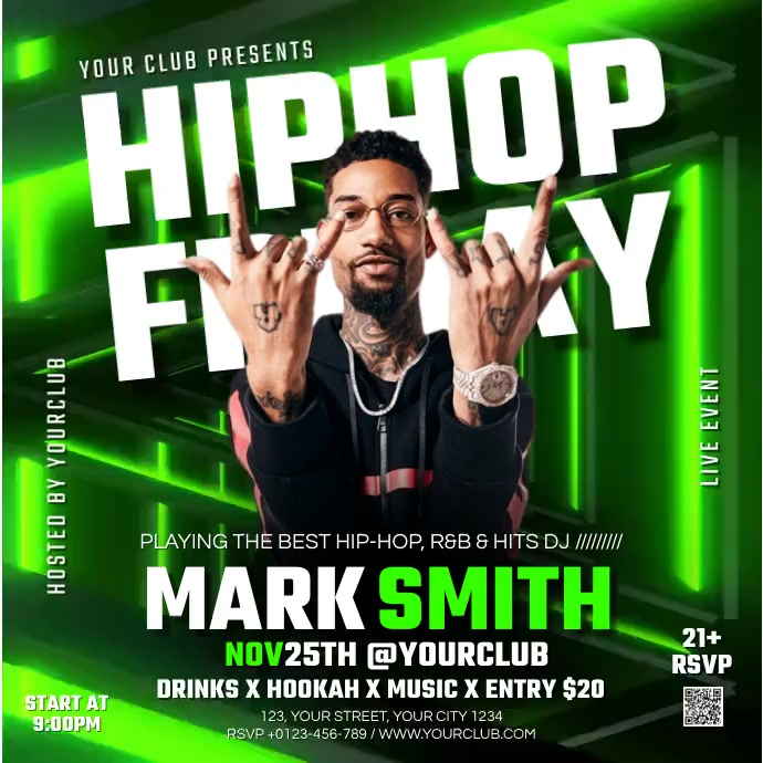 Hip-hop Friday Template | PosterMyWall
