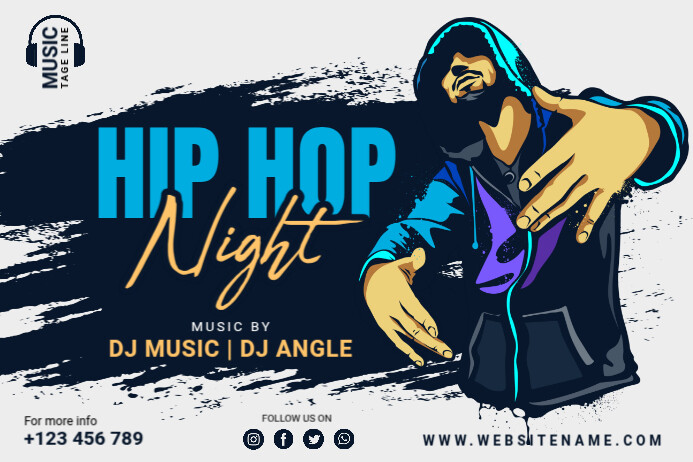 Hip Hop Night Template 横幅 4' × 6'