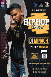 Hip Hop Party Music Poster Plakat template