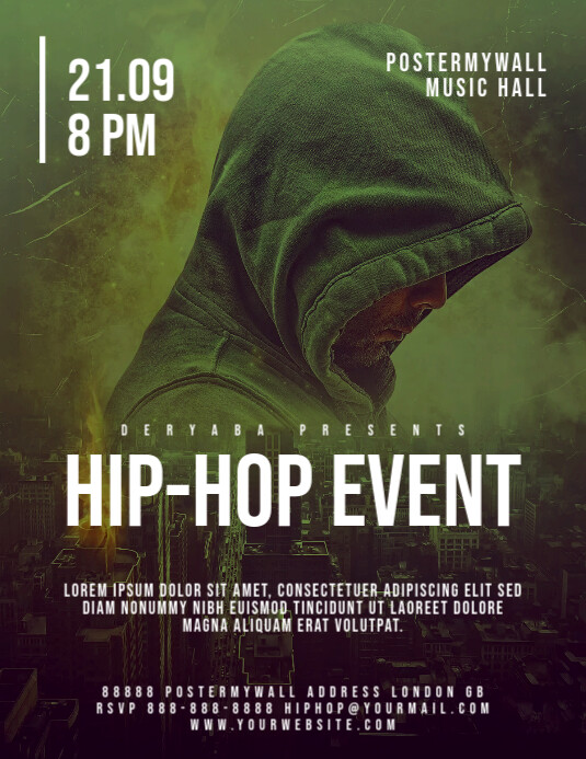 Brosur Templat Acara Musik Rap Hiphop PosterMyWall