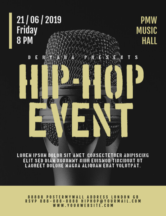Hip Hop Rap Music Event Flyer Template Postermywall